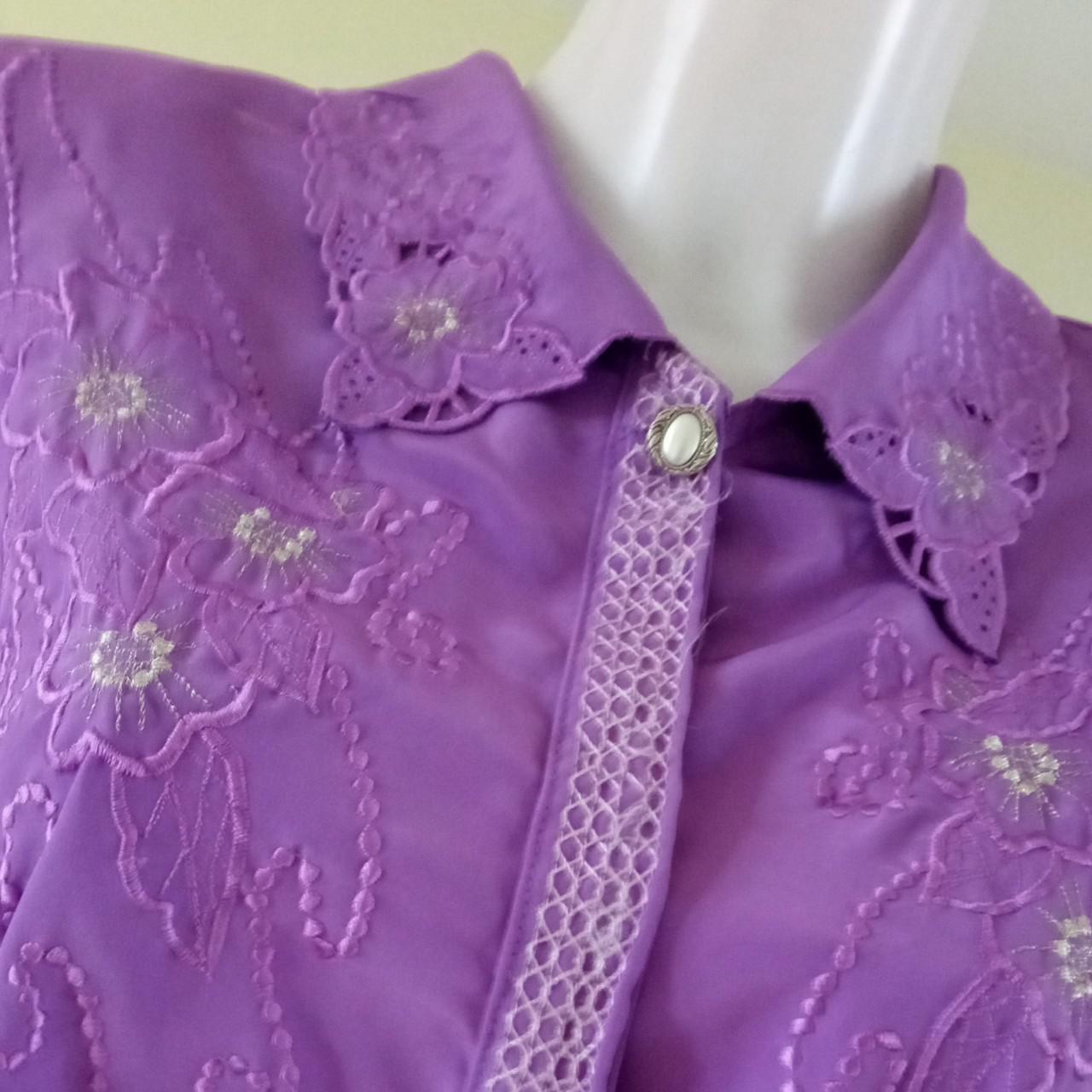 American Vintage Women's Purple and Silver Blouse (2)