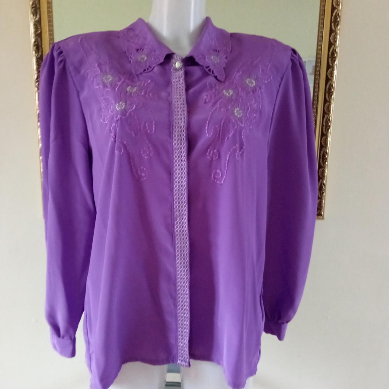 American Vintage Women's Purple and Silver Blouse (3)