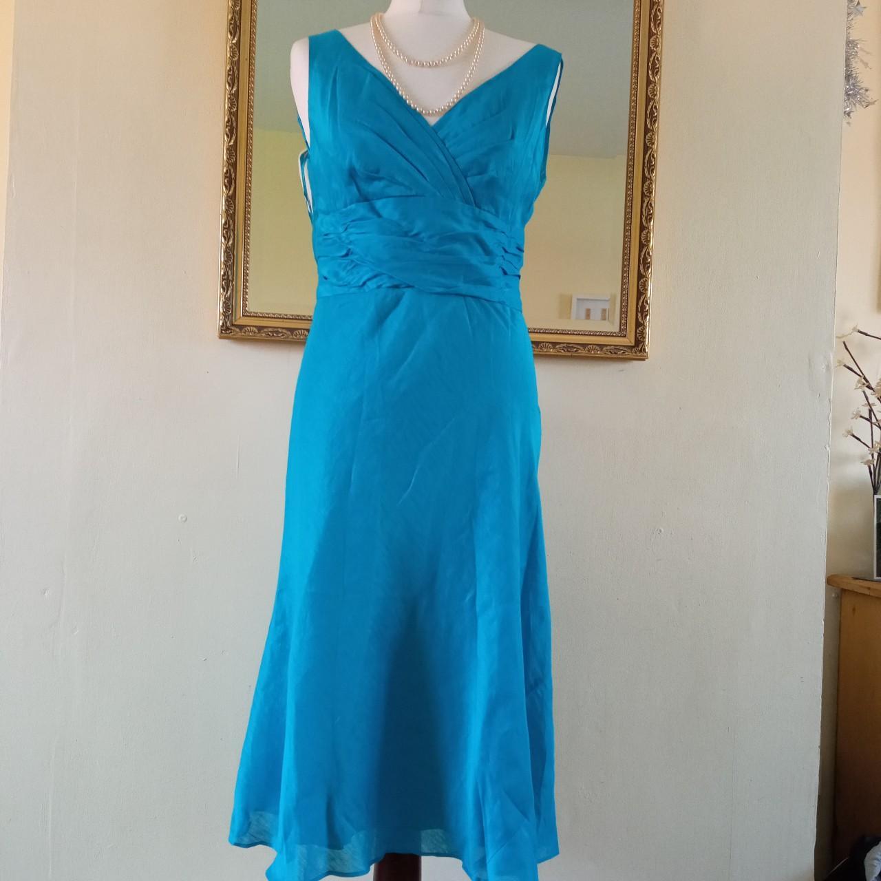 Gorgeous Monsoon Vintage Blue linen & Silk... - Depop