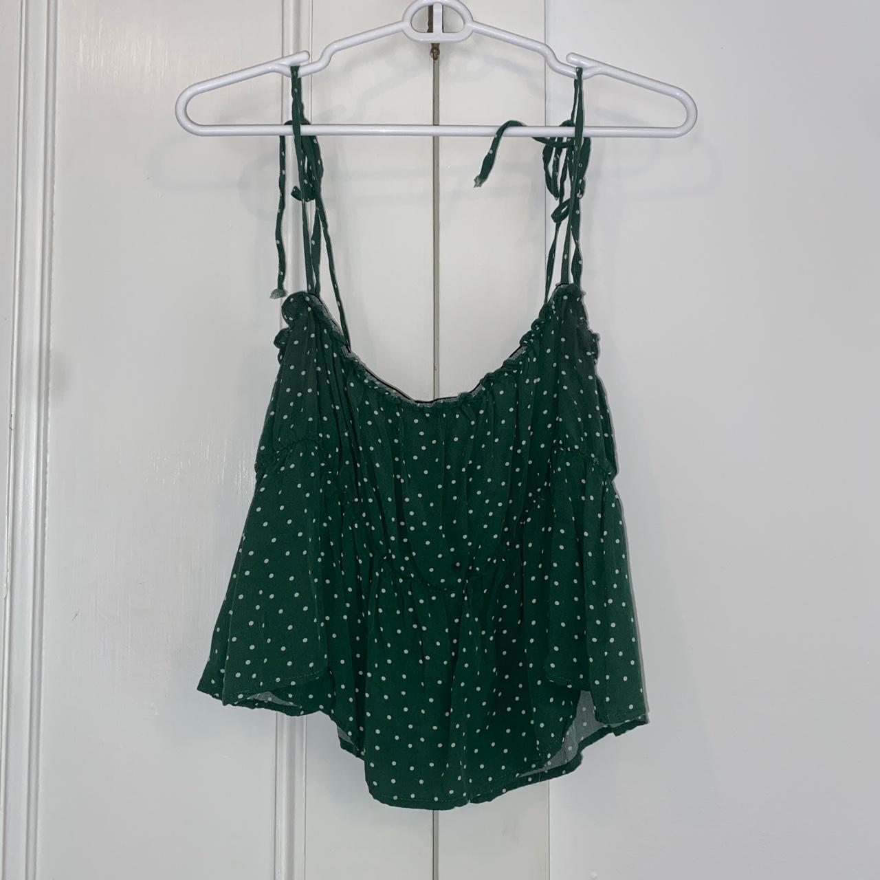 Product Image 1 - green polka dot flowy top

has