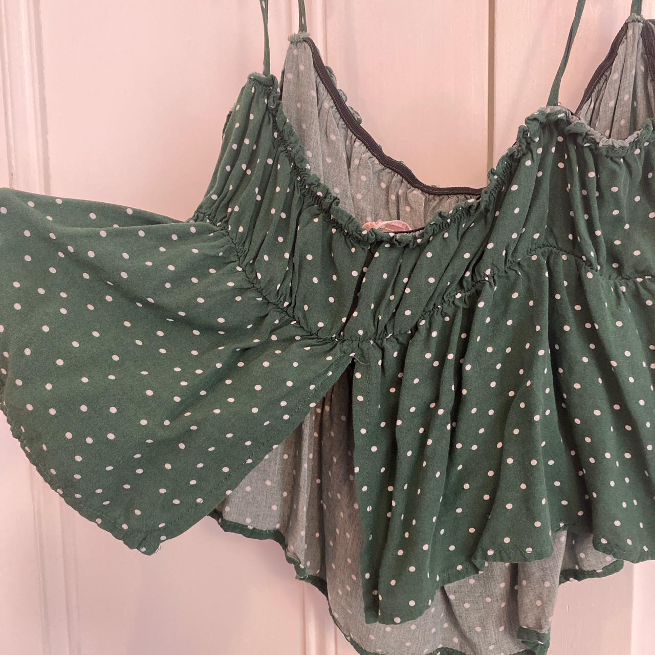 Product Image 3 - green polka dot flowy top

has