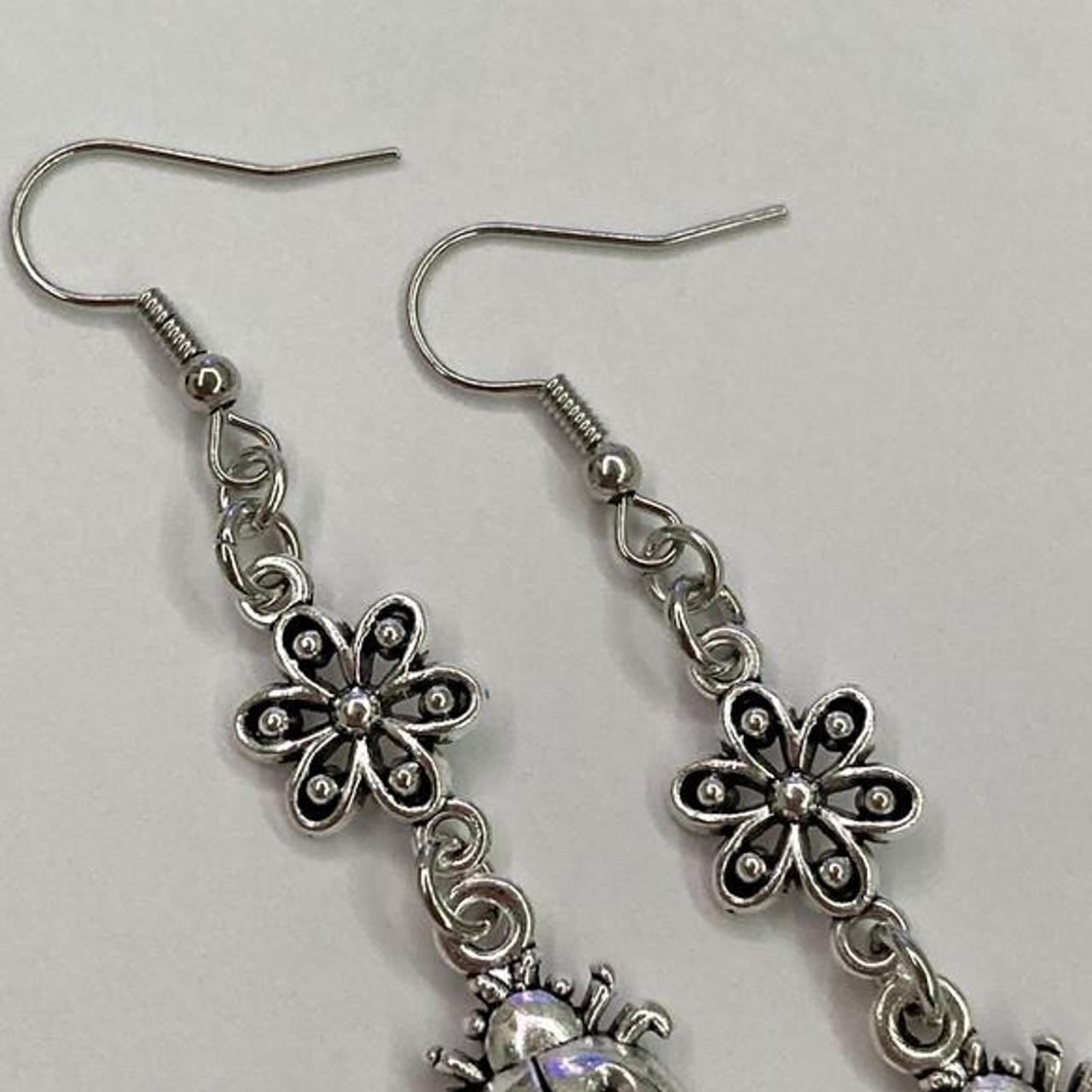 Product Image 4 - Floral Ladybug Earrings 🐞
Handmade silver