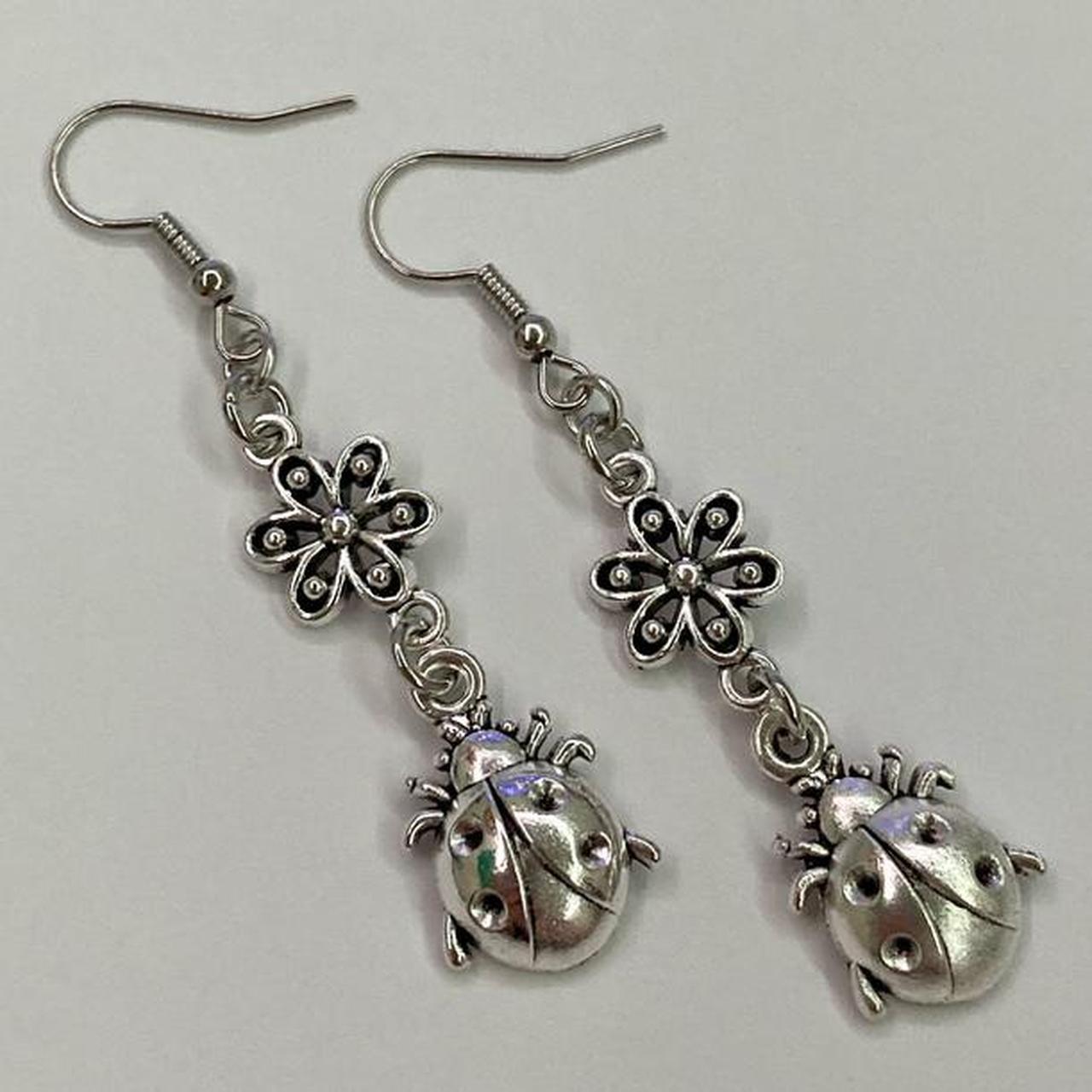 Product Image 1 - Floral Ladybug Earrings 🐞
Handmade silver