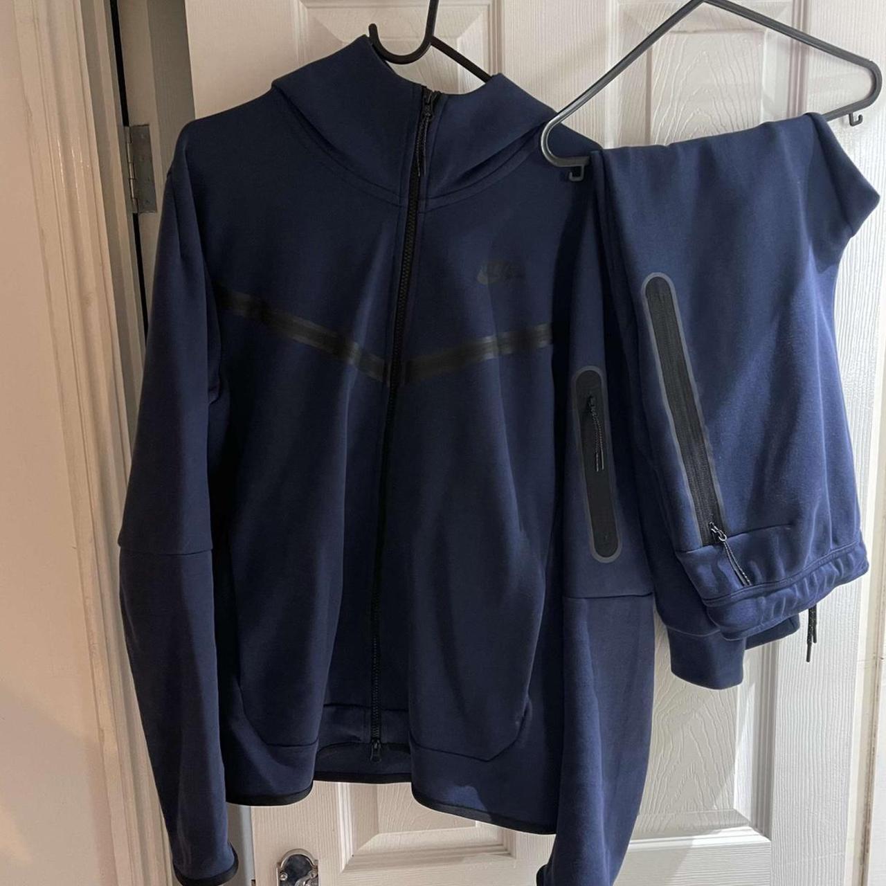 navy nike tech tracksuit