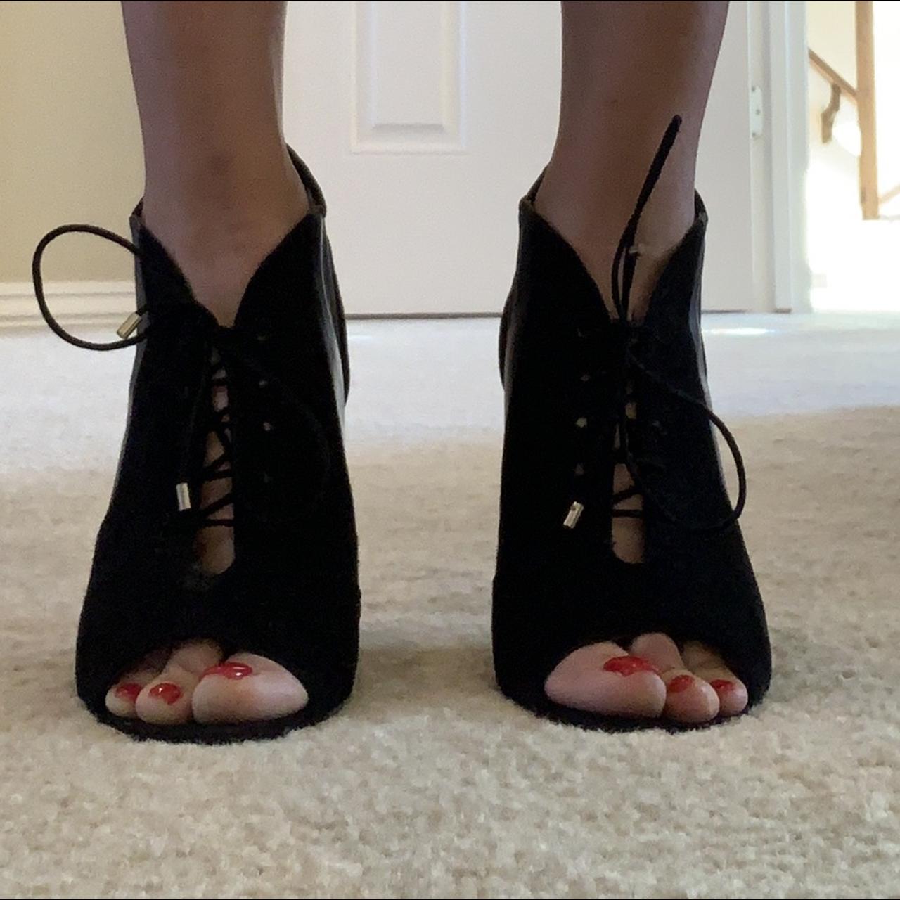 zara denim heels
