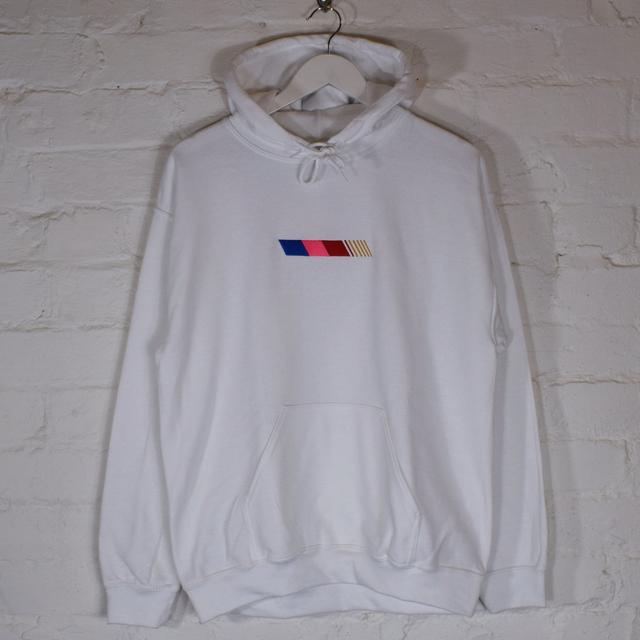 Frank Ocean NASCAR embroidered Stripe White Hoodie. Depop