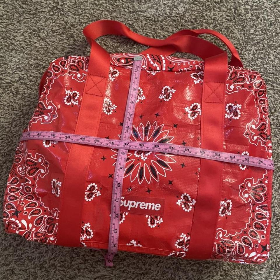 Supreme SS21 bandana tarp small duffle bag in Red.... - Depop