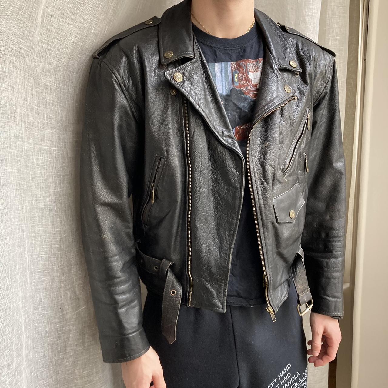 depop leather jacket