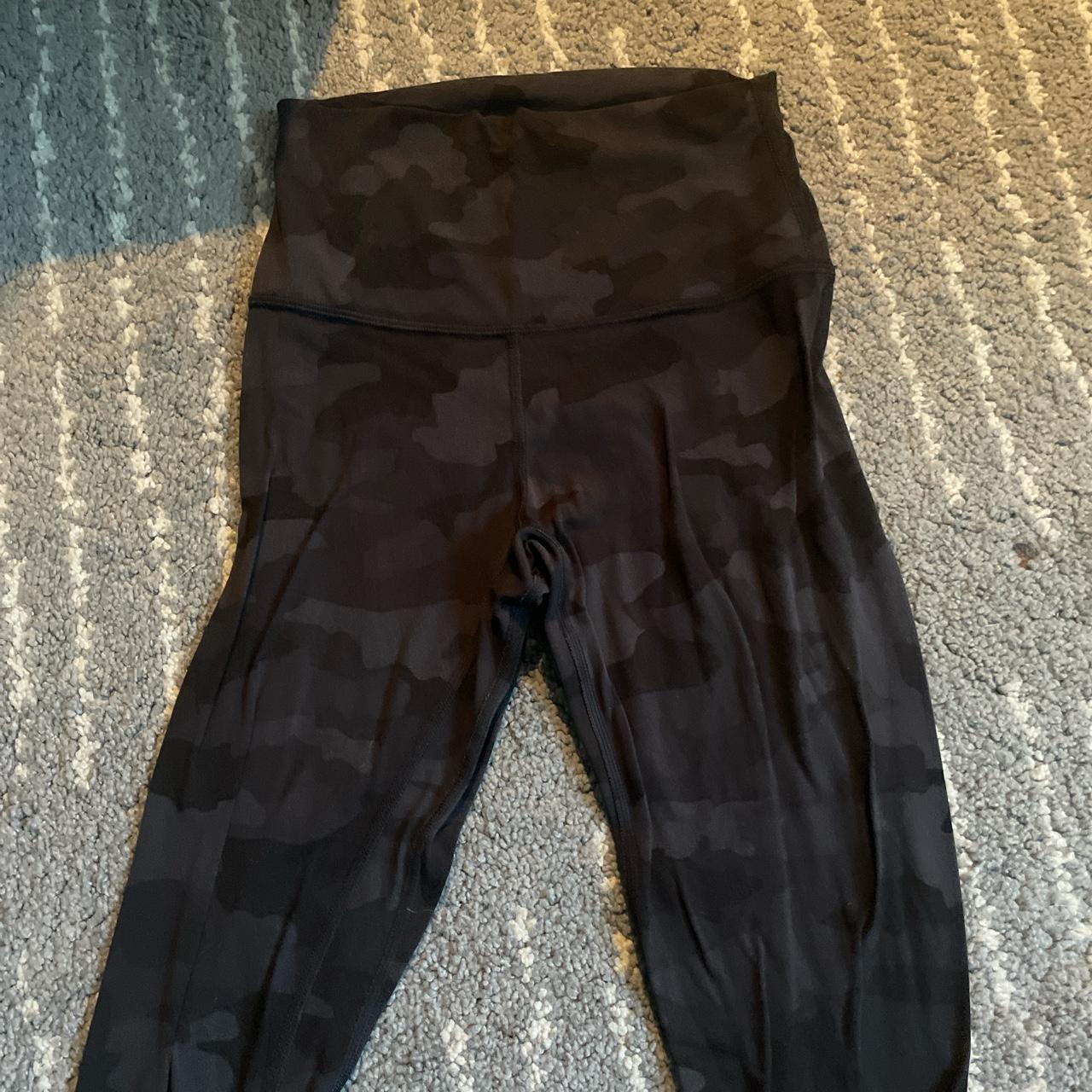 Black camo lululemon leggings. a small hole on the - Depop