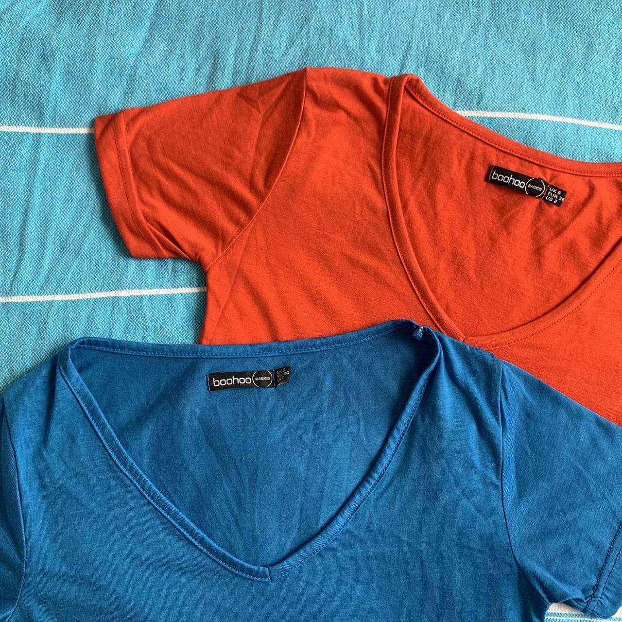 Boohoo Women's Orange and Red Tshirt Depop