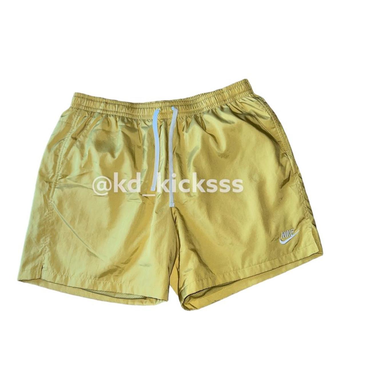 nike men's woven shorts yellow