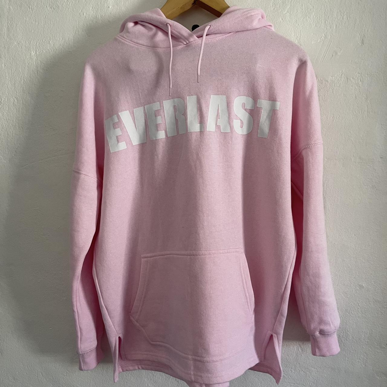 Beautiful baby pink Everlast hoodie in Depop