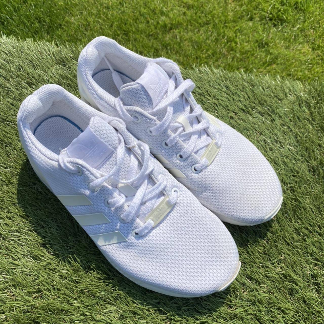 All white adidas zx flux womens best sale