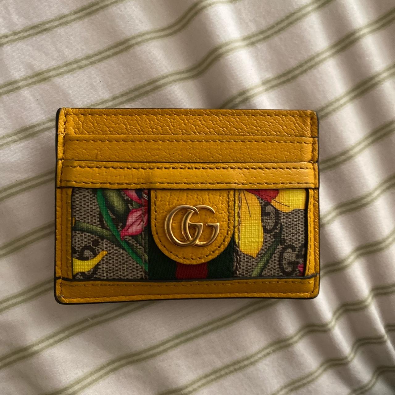 gucci floral card holder