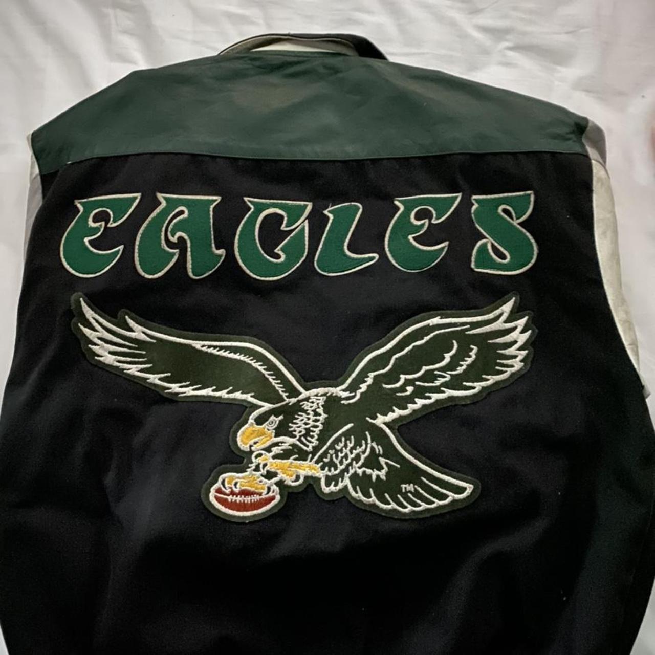 Vintage Philadelphia Eagles white corduroy trucker - Depop