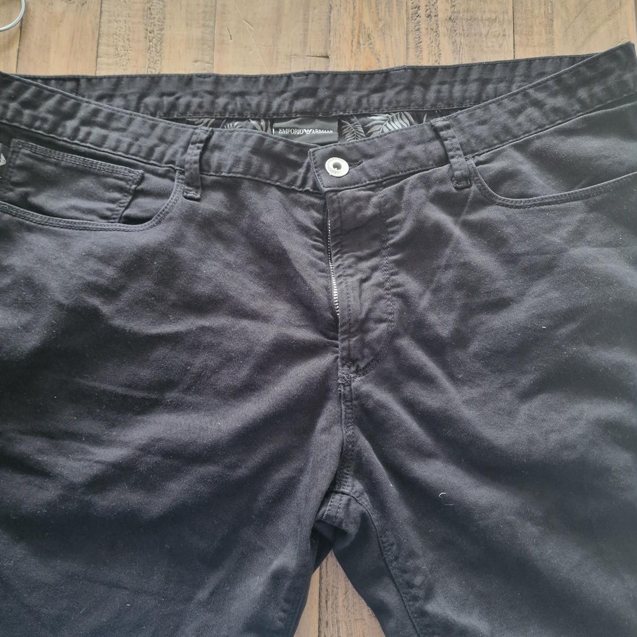 Mens emporio Armani Black chino shorts Button and... - Depop