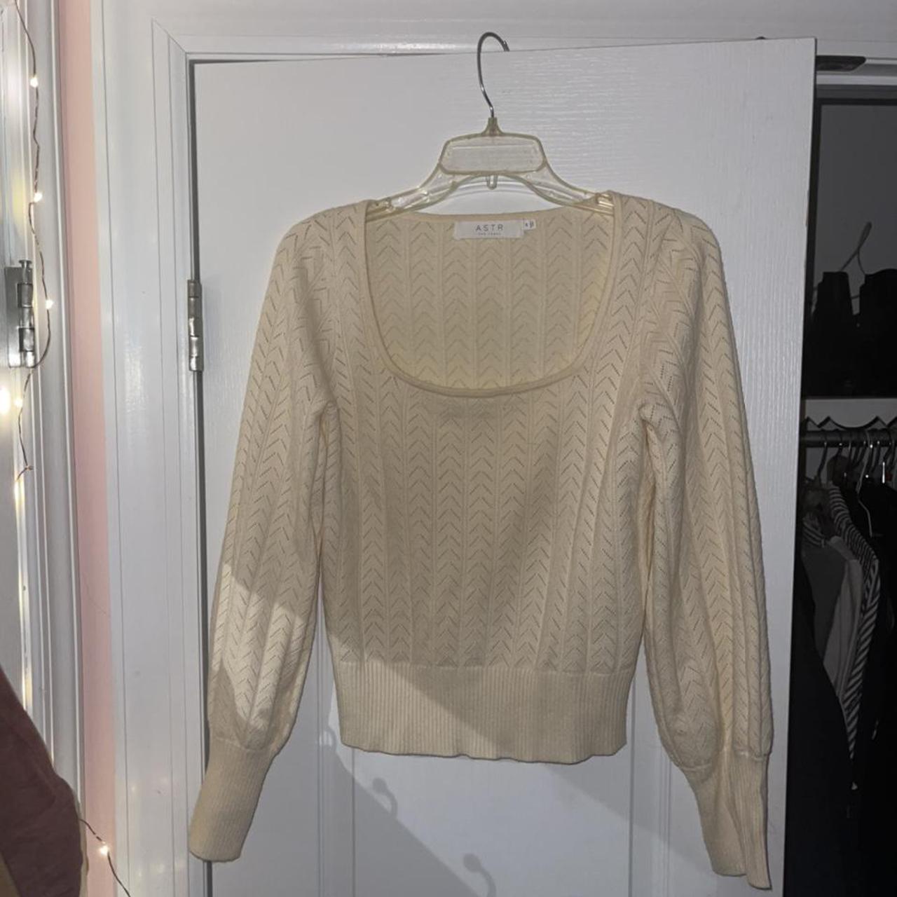 Women's Cream and White Blouse | Depop