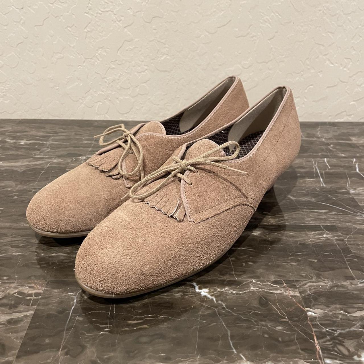 suede oxford heels