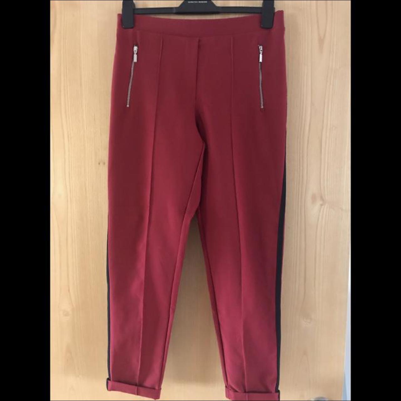 Next Wide Leg Red Rib Trousers With Pockets UK 14 RRP £36 | eBay