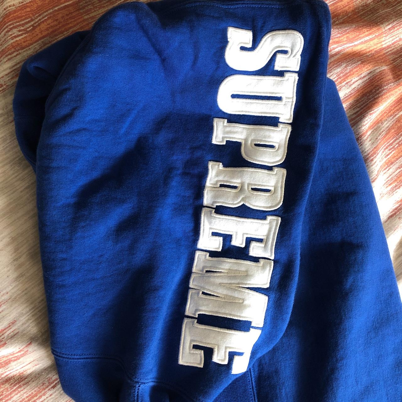 Supreme Mirrored Logo Hoodie Royal Blue Pre Owned Size Medium