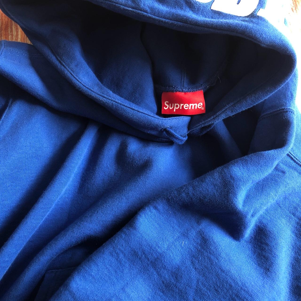 Supreme Mirrored Logo Hoodie Royal Blue Pre Owned Size Medium