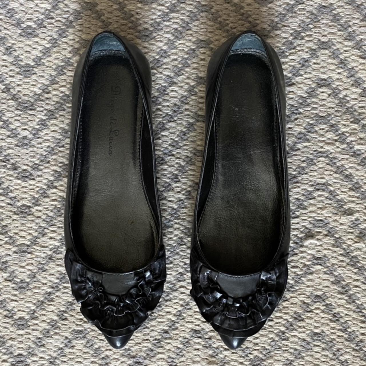 Diego di Lucca Black Ladonna Leather Ballet Flats... - Depop