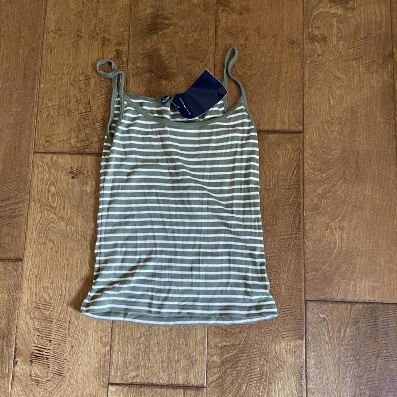 new brandy melville green striped tank top Depop