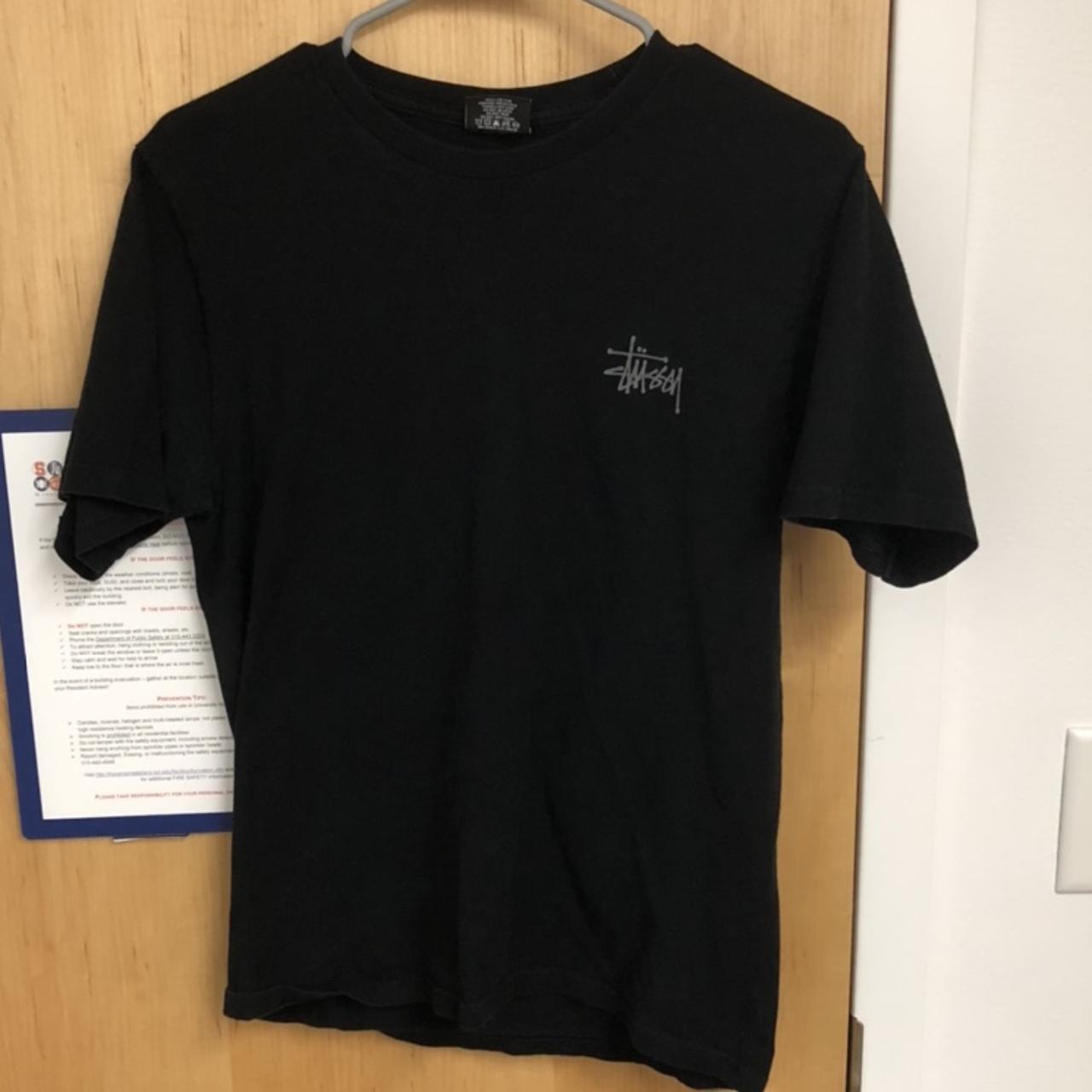 Stussy Black Logo T shirt size S Good condition but... - Depop