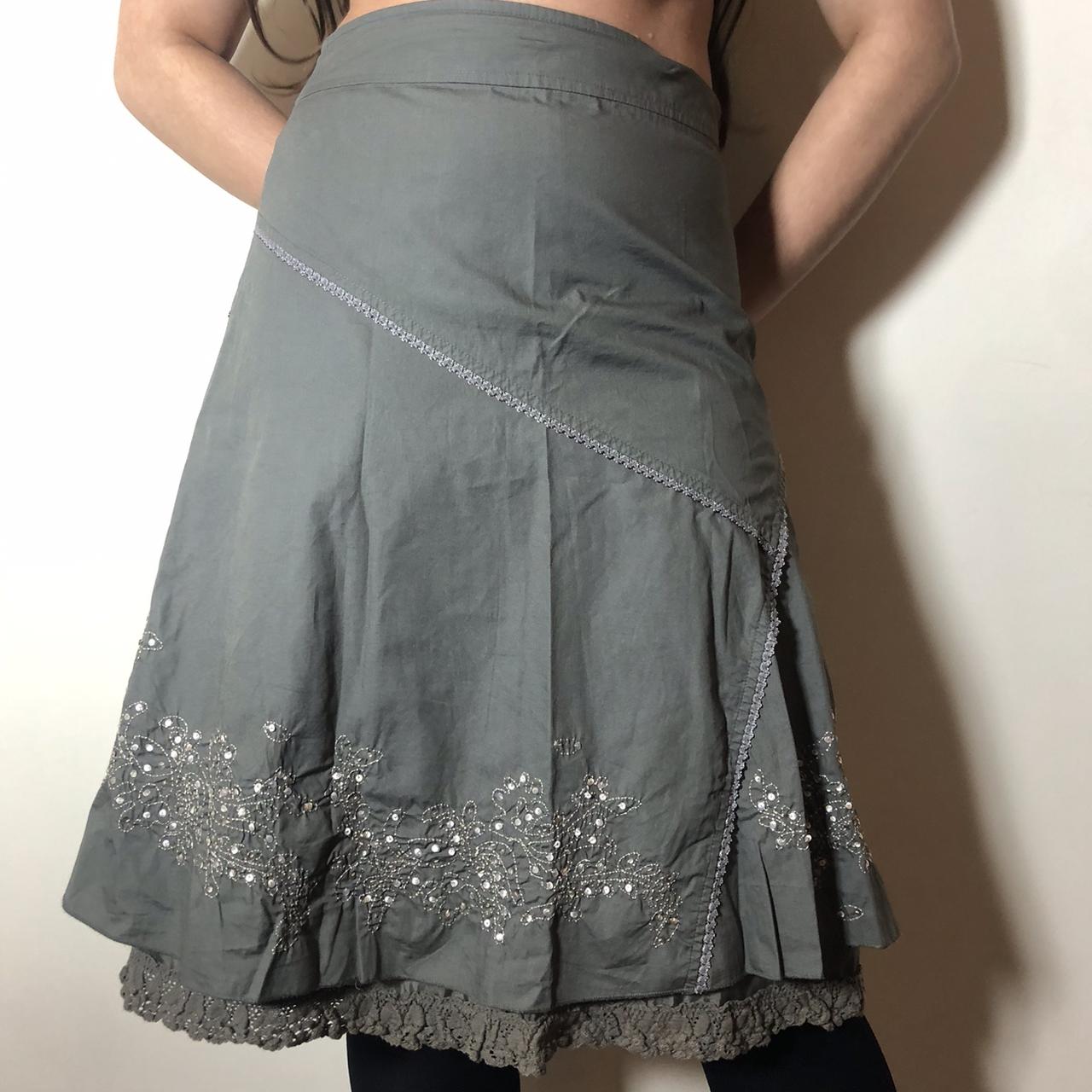 grey layered fairy grunge skirt beautiful grey... - Depop