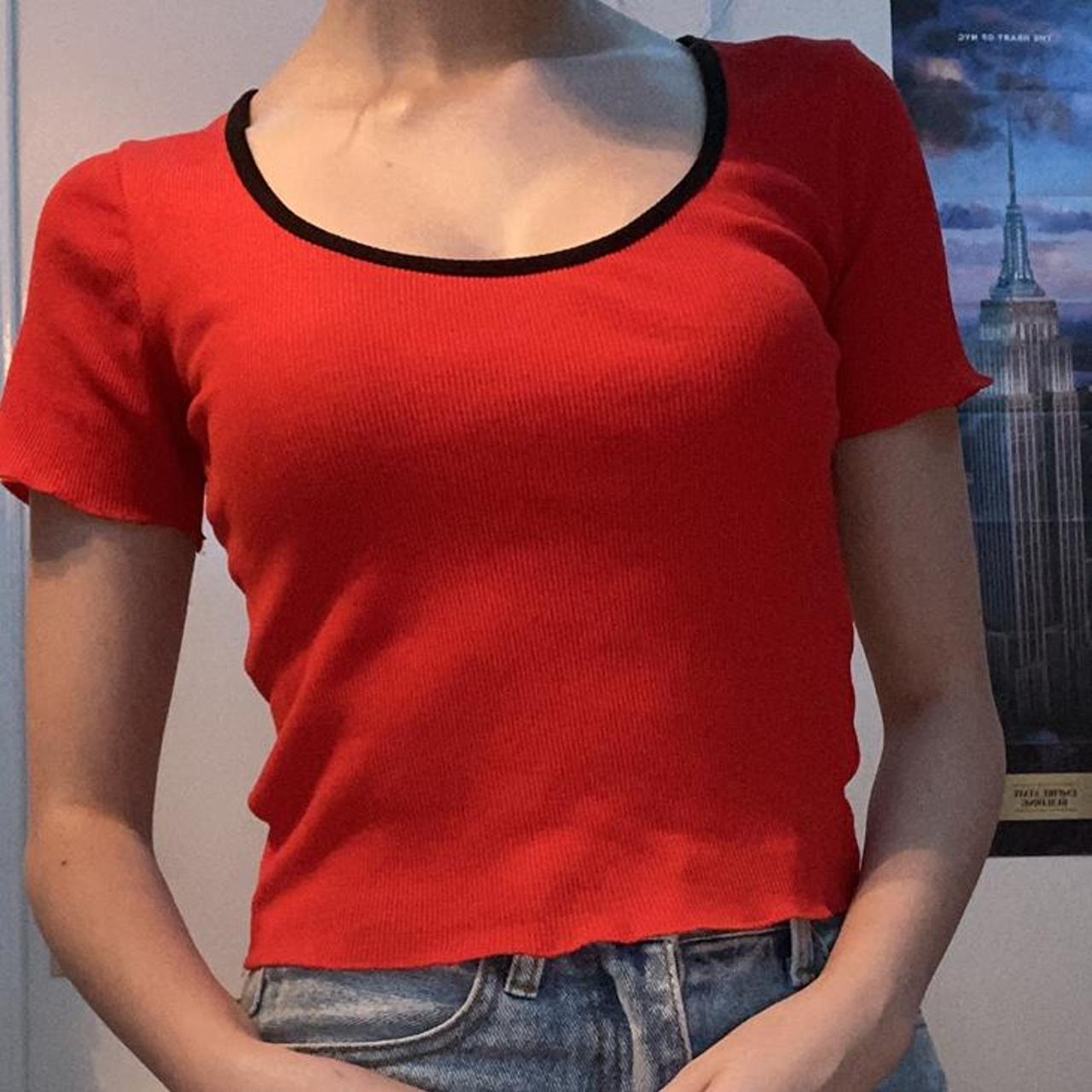 Zara Women's Red and Black Shirt