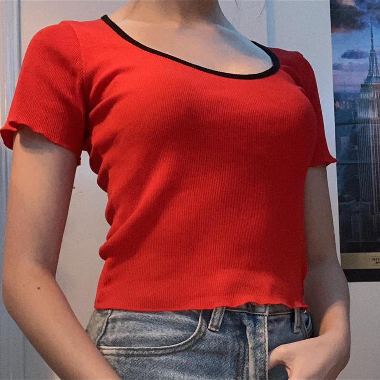 Zara Women's Red and Black Shirt (2)