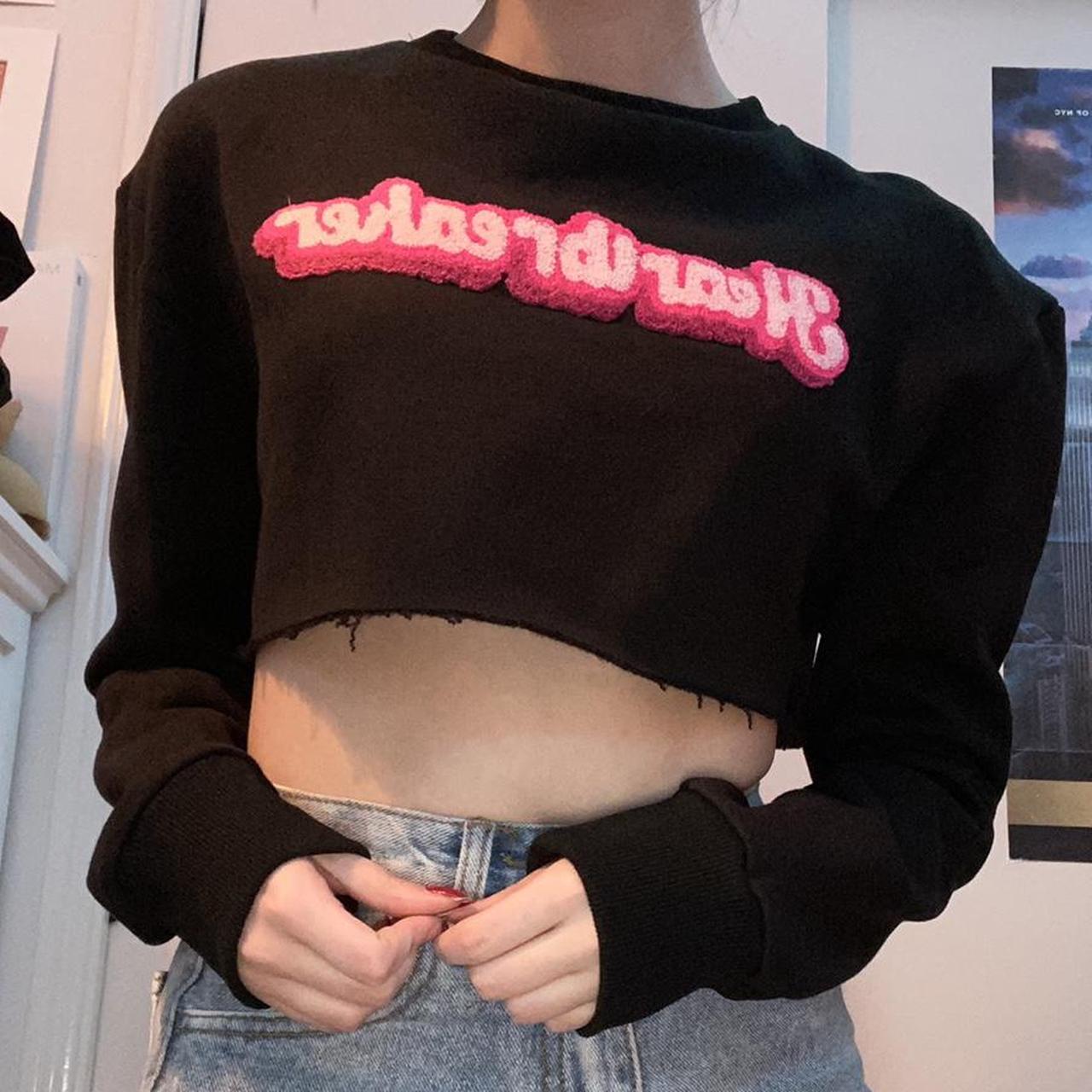 Dolls Kill Women's Pink and Black Sweatshirt