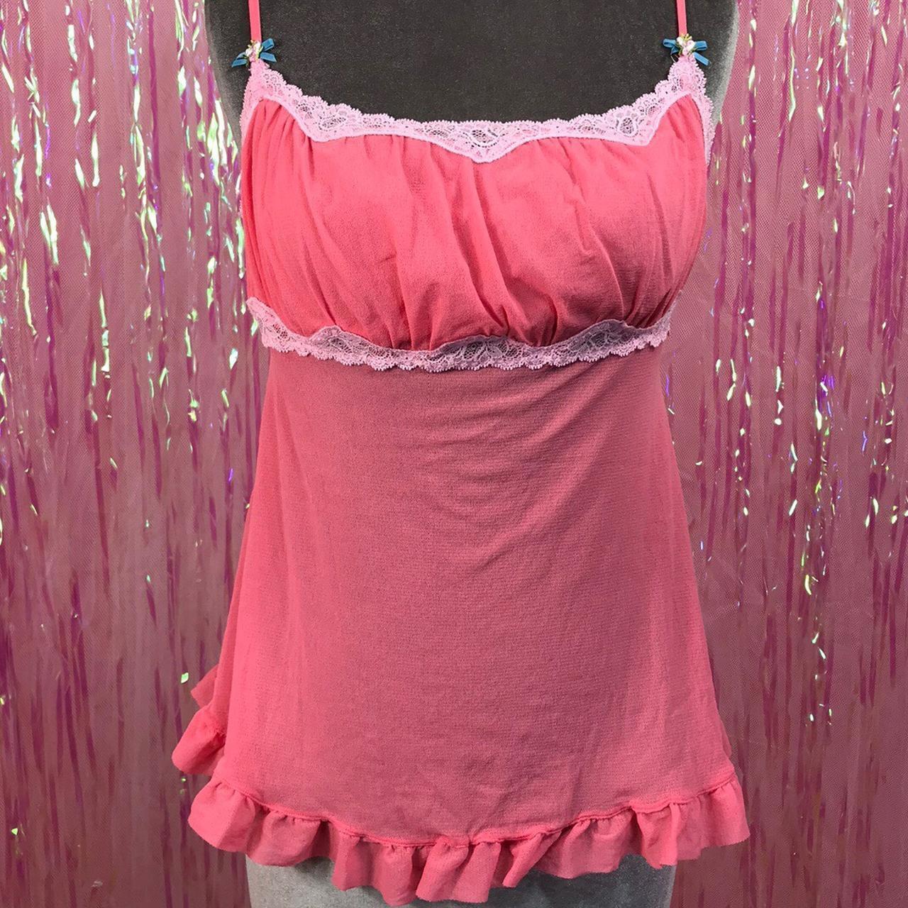Victoria's Secret Women's Pink and Blue Vest | Depop