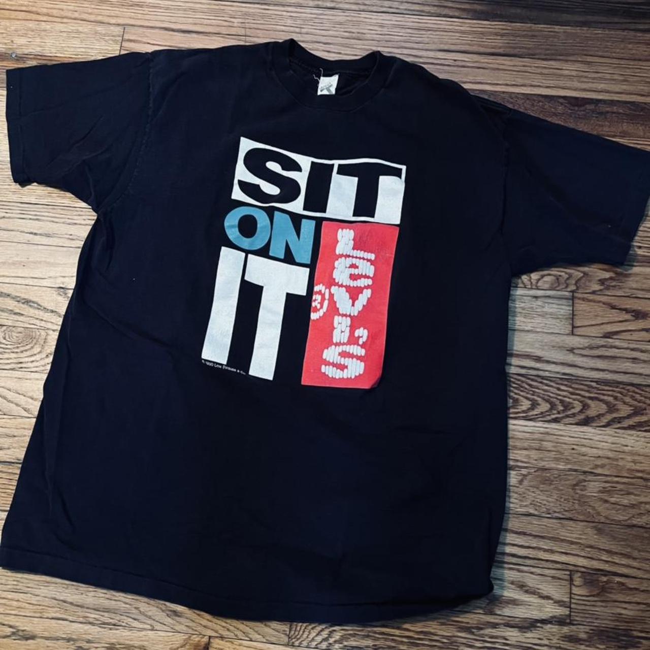 1990 Levi's “Sit On It” tee. Excellent condition.... - Depop