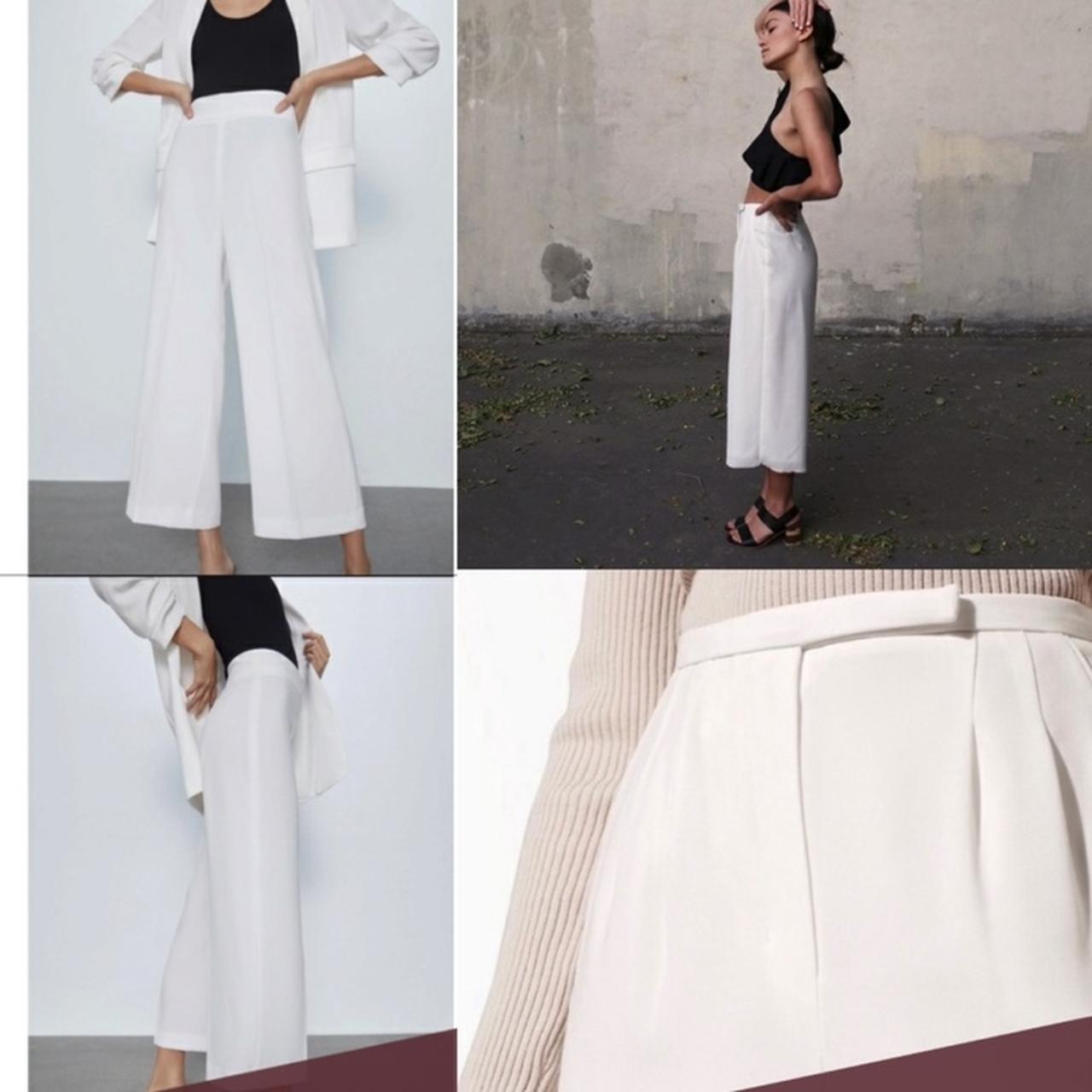 Aritzia Women's White Trousers | Depop