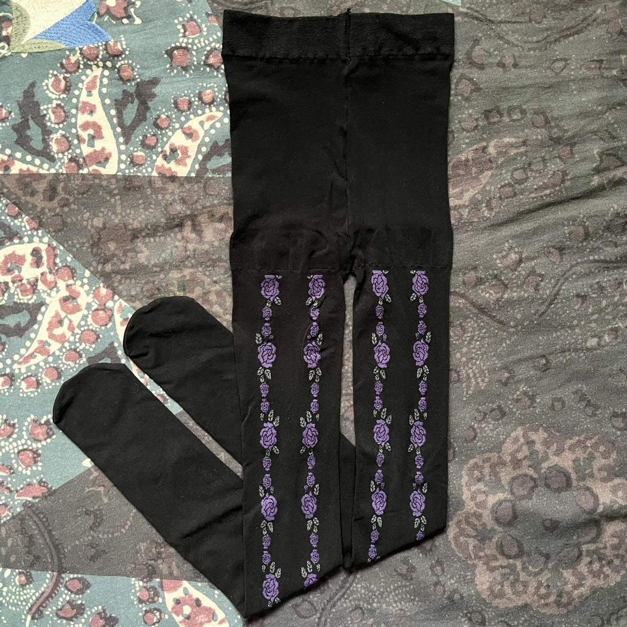 Anna Sui Women's Purple and Black Hosiery-tights (2)