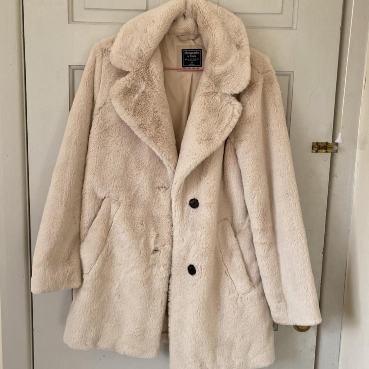 Beautiful Abercrombie & Fitch Faux Fur Jacket size... - Depop