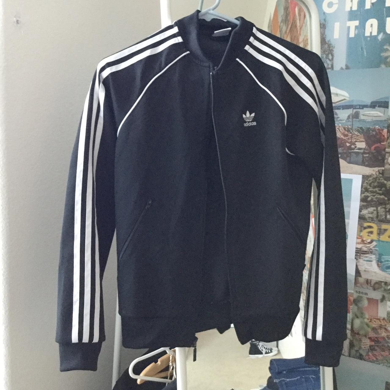 Adidas Three Stripe Sports Jacket! Super Cute and... - Depop