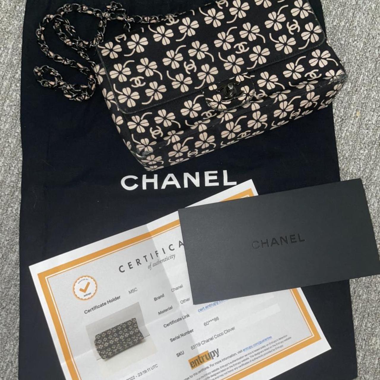 CHANEL Bag Vintage Navy Blue with authentic certificate card