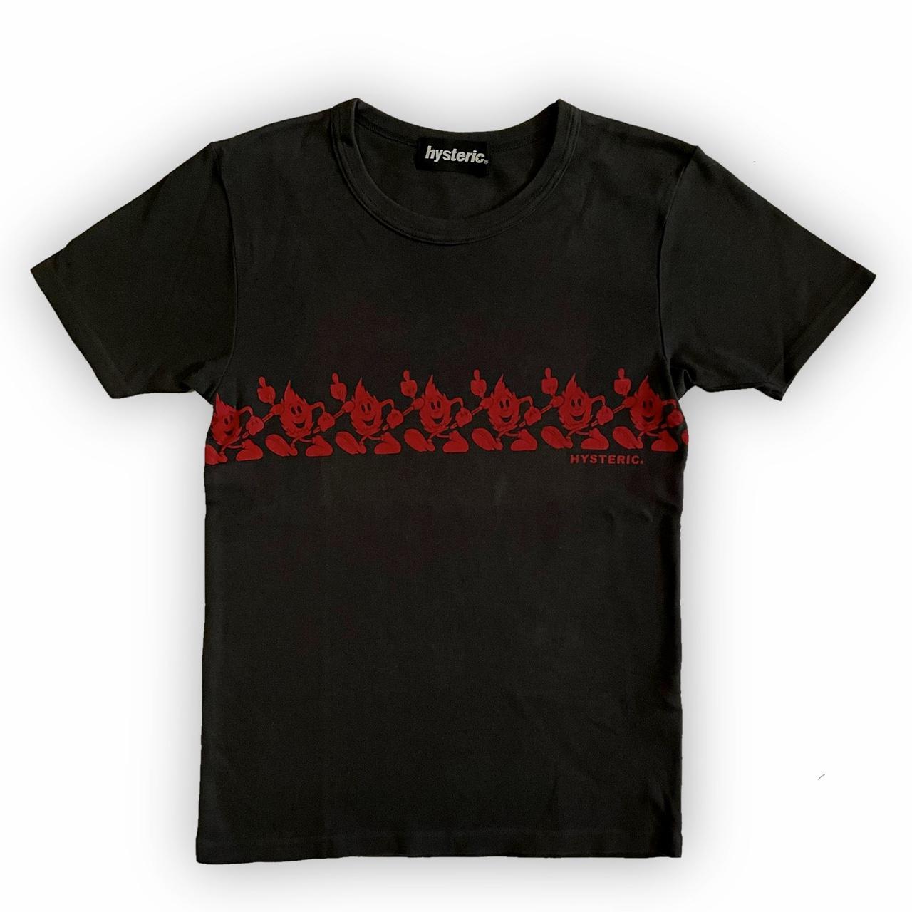 Hysteric Glamour Women's Black and Red T-shirt