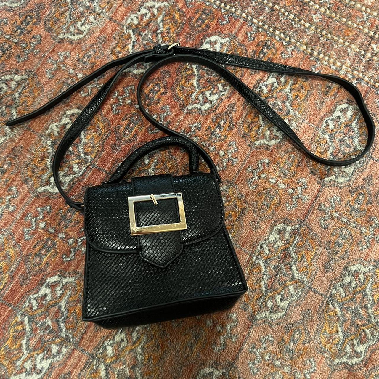 Black faux leather discount purse