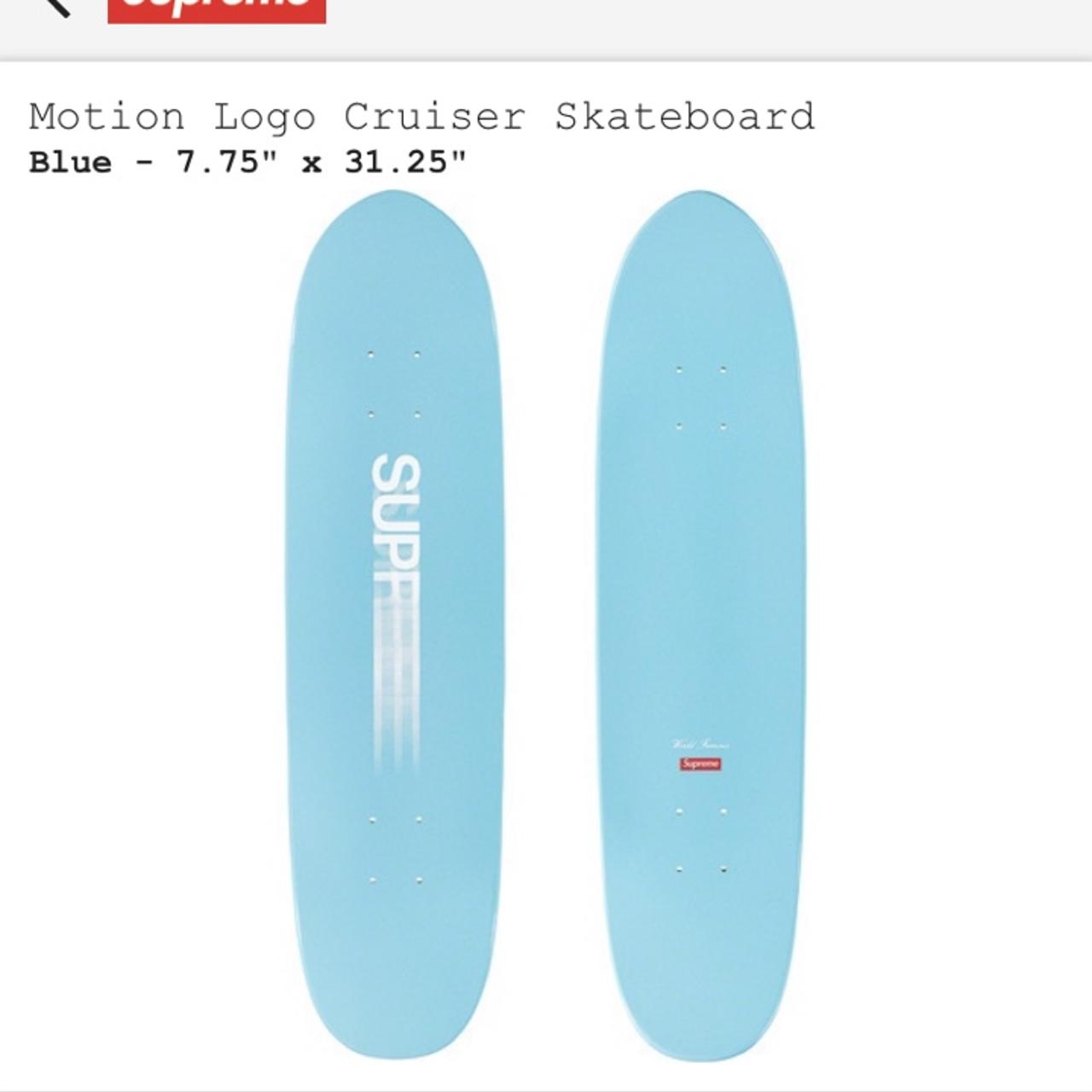 supreme motion logo cruiser skateboard deck blue