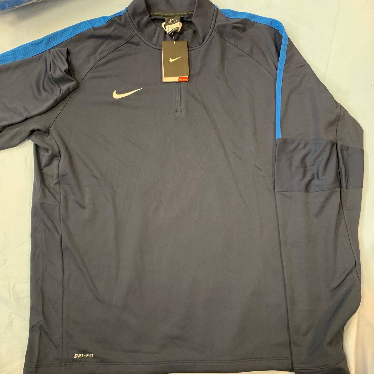 Men’s Nike half zip Navy and royal blue New with... - Depop