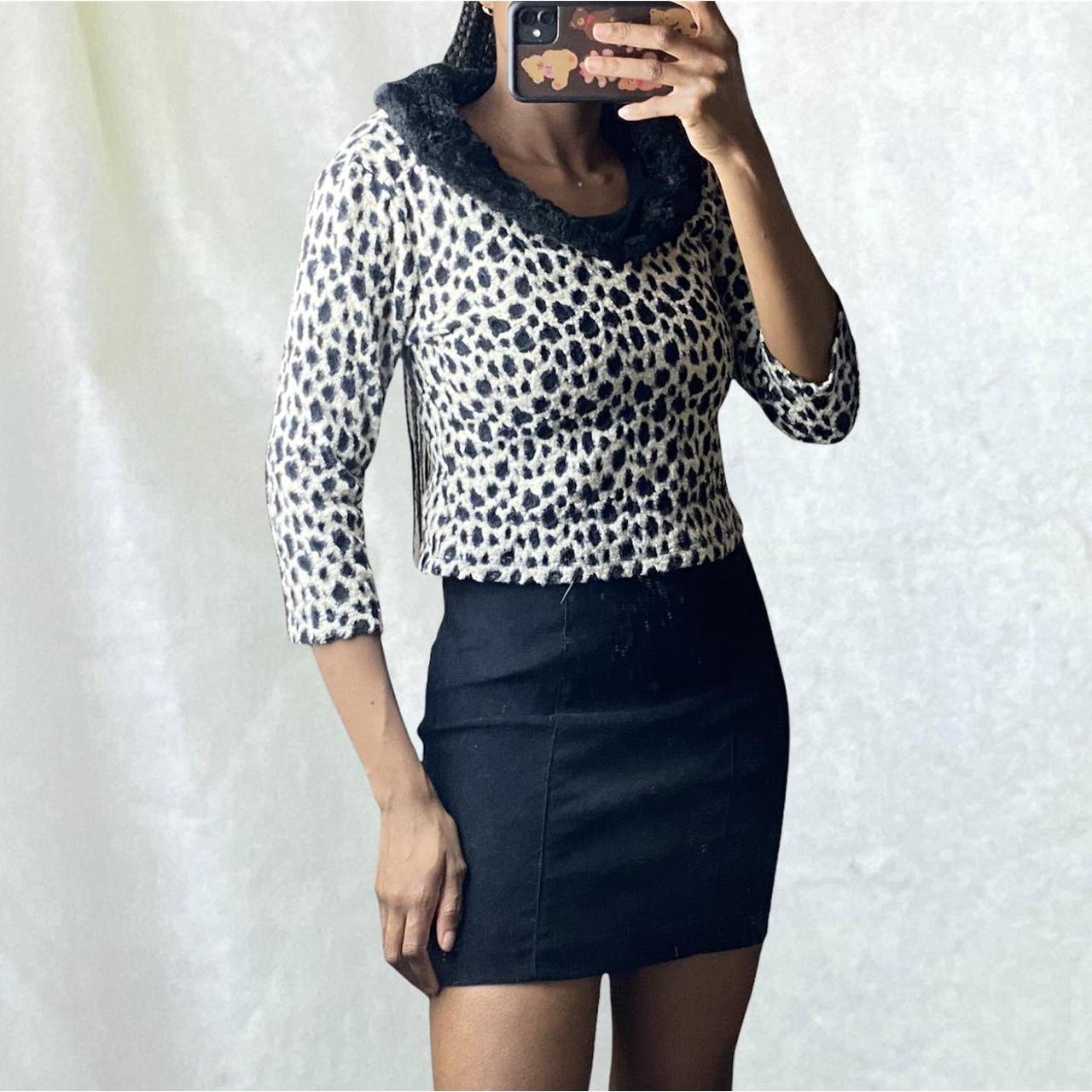 leopard print cropped jumper