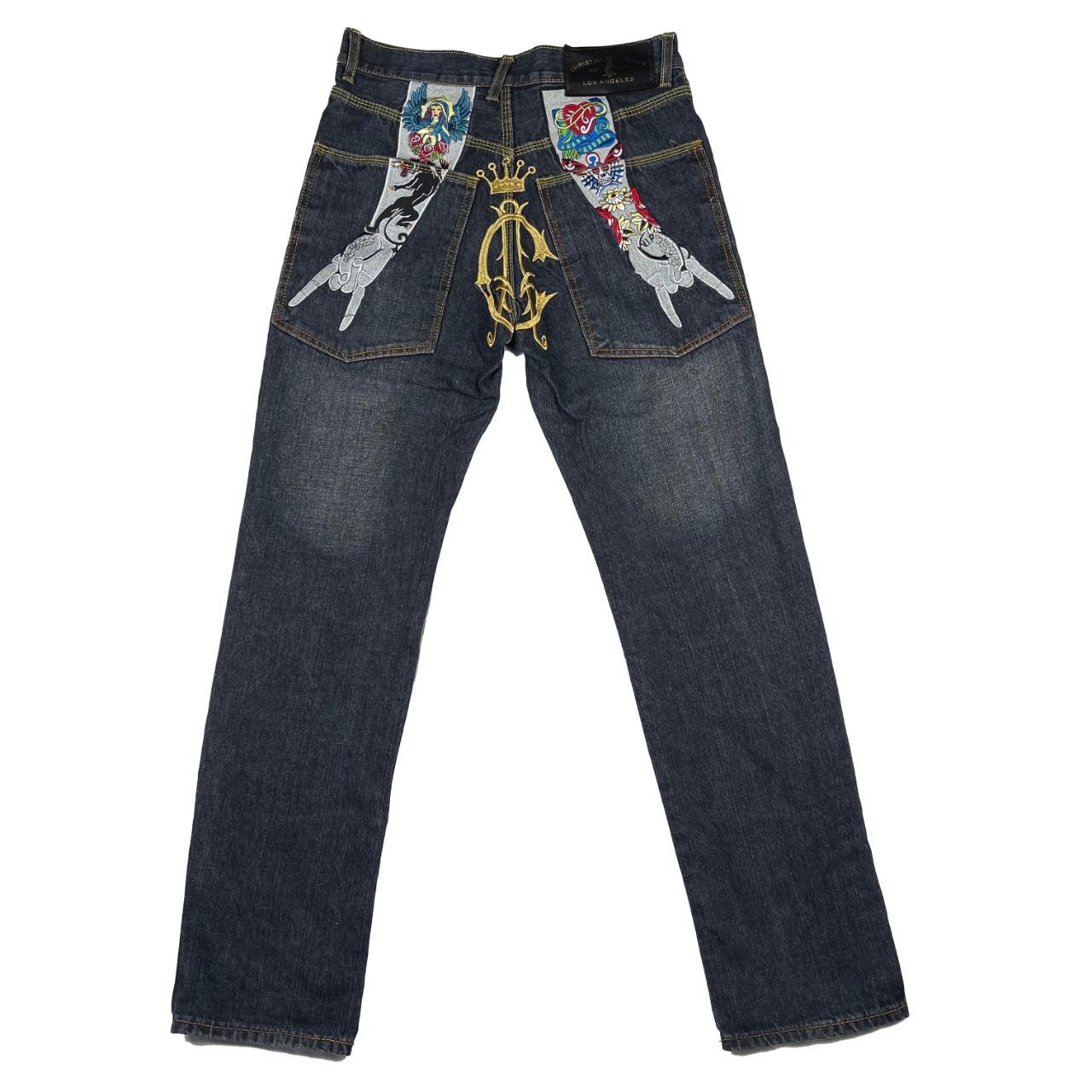 Christian Audigier Jeans Good condition Size: 30W, 33L - Depop