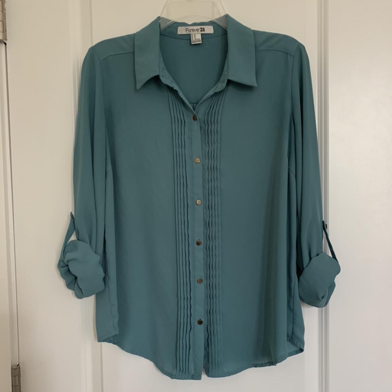 Forever 21 Women's Blue Blouse | Depop