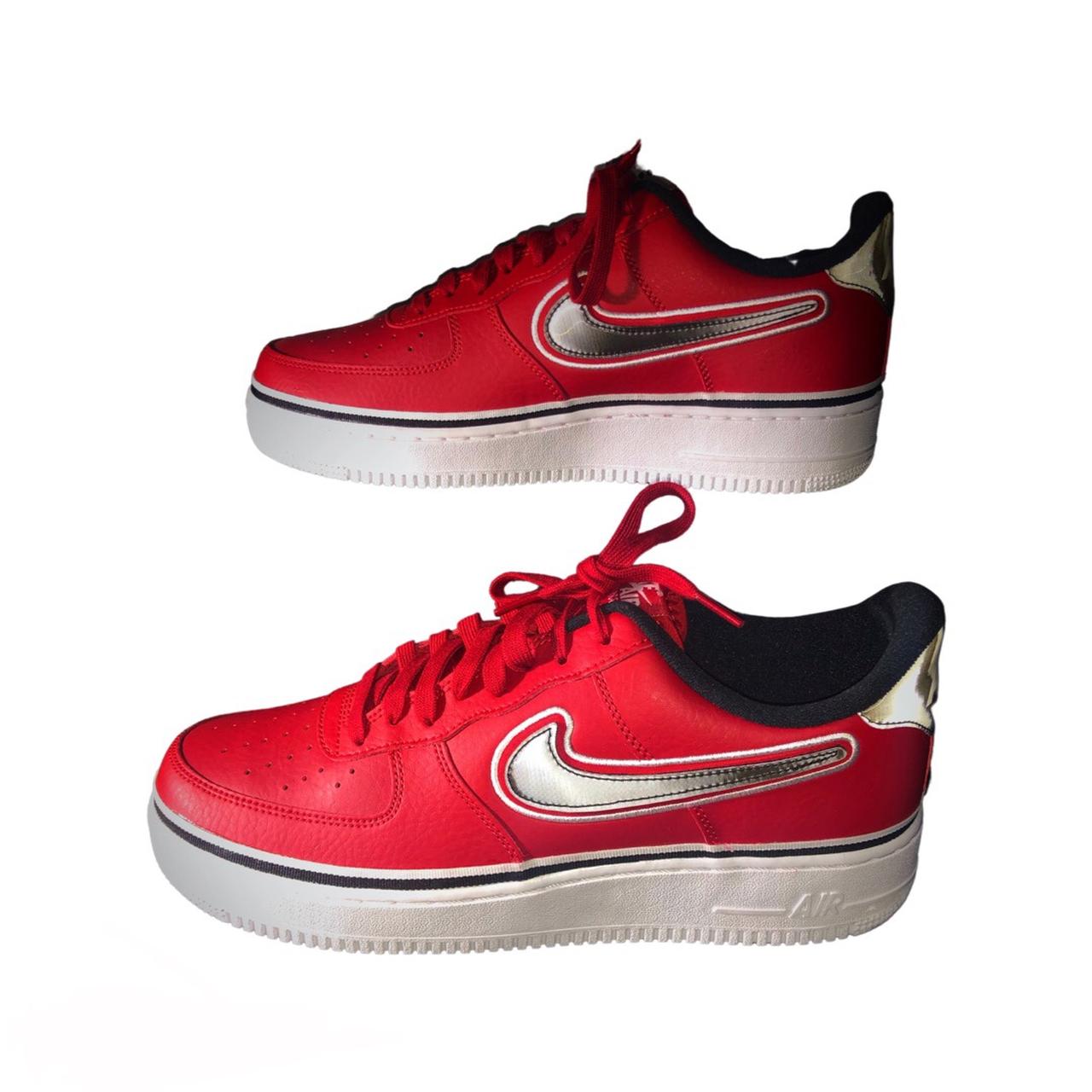 Nike Air Force 1 Low Sport Nba Varsity (Red) (UK - Depop