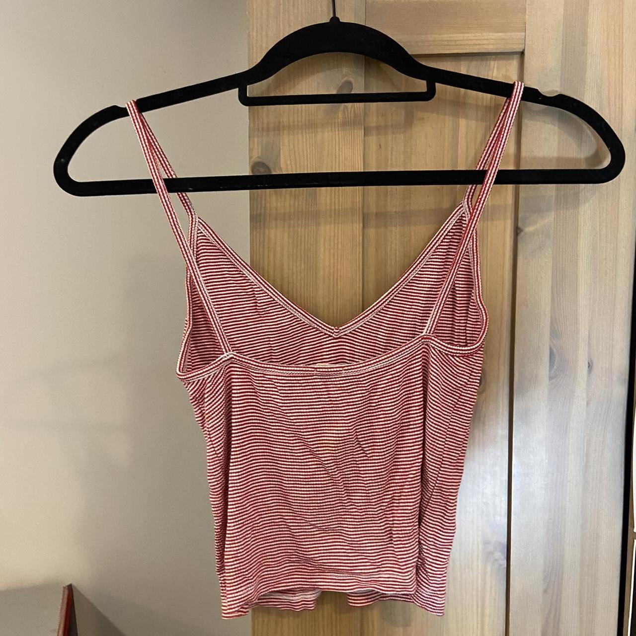 Cute brandy Melville tank top, red & white stripped.... - Depop