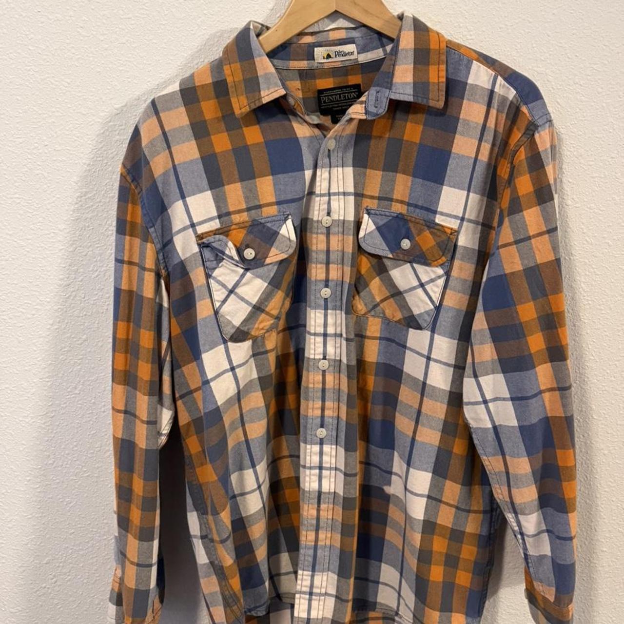 Men's Orange and Blue Shirt | Depop