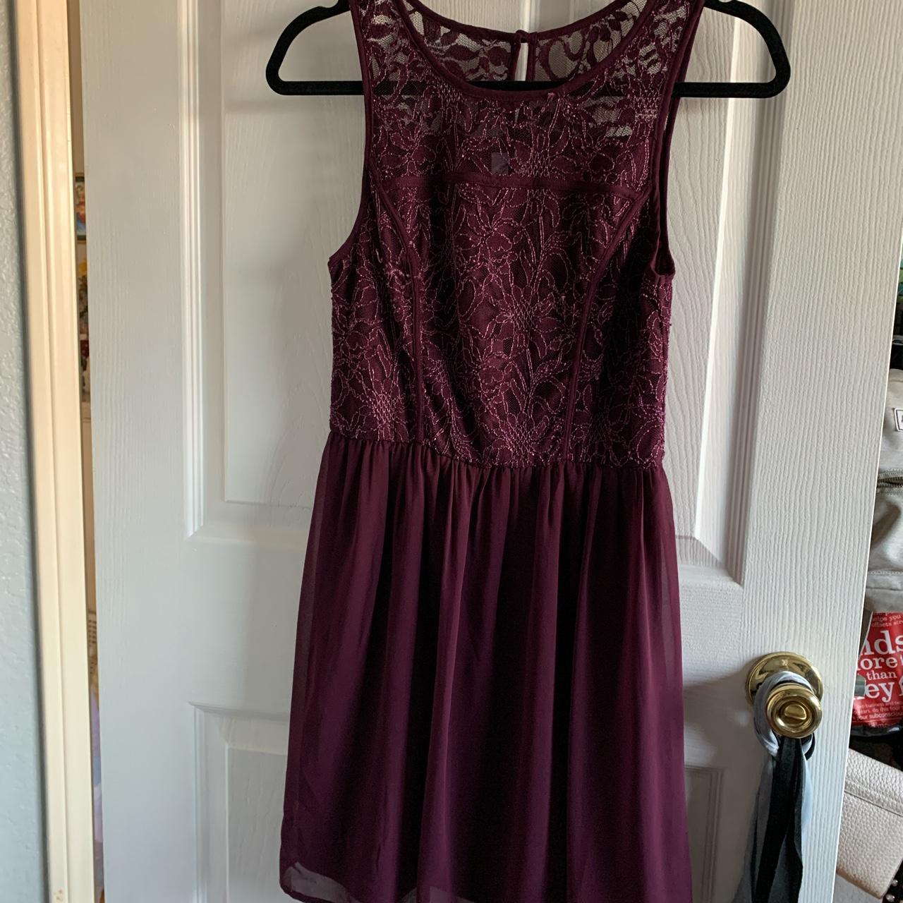 Burgundy dress from Francesca’s. Size small. Perfect... - Depop